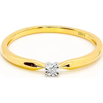 Prsten Zásnubní prsten ze žlutého zlata s diamantem R6028Y