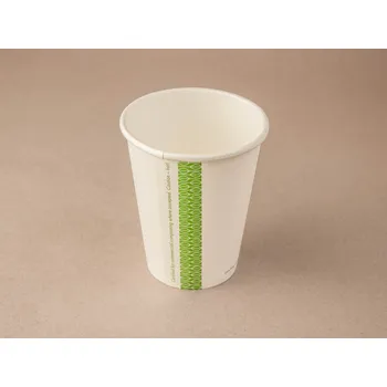 Jednorázové nádobí Bio papírový kelímek na horký nápoj bílý 220 ml (8 oz)