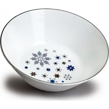 Thun 1794 Mísa kompotová, 24 cm, Lea, vánoční modré vločky, platina, Thun