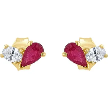 Náušnice Náušnice Toi et Moi s rubínem a lab-grown diamantem Adelpha