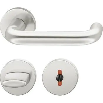 Dveřní kování FSB dveřní kování 12 1070 ASL, klika-klika, rozeta, WC DIN, stříbrný elox