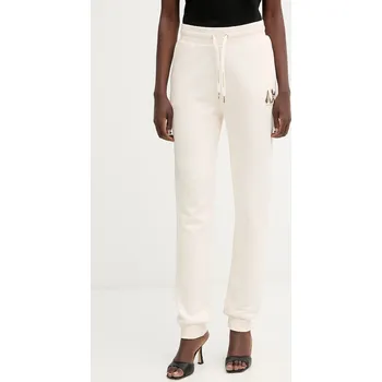 Dámské kalhoty Bavlněné tepláky Armani Exchange dámské, béžová barva, s aplikací, XW000808 AF16192 XW000808.AF16192 01X, vel. XS