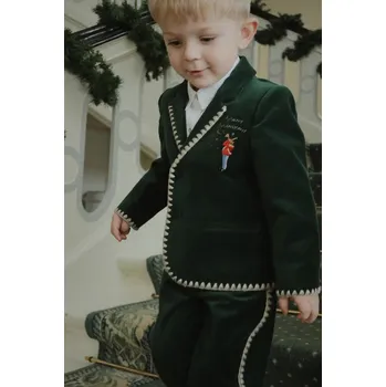 Chlapecké kalhoty Dětské velurové kalhoty Konges Sløjd ROCKY PANTS KS104413.9BYA zelená 79X, vel. 86