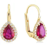 Lillian Vassago Zlaté patentové náušnice s barevnými a čirými zirkony LLV11-SGER101YDRU