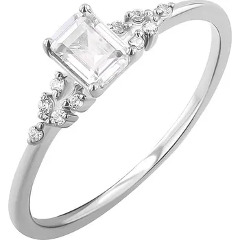 Prsten Zásnubní prsten s emerald moissanitem Adva