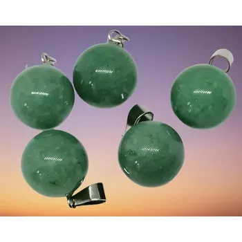 Přívěsek Avanturín zelený přívěsek kulička cca 1,5 cm