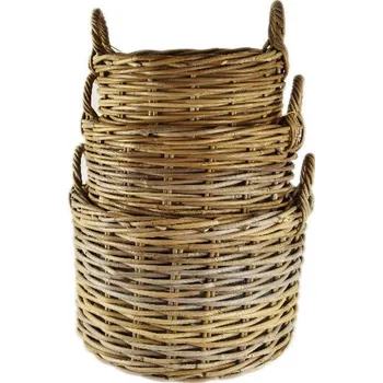 Květináč Obal na květináč, s igelit., 46x38x44|41x36x39|36x33x35cm, šedá, (balení obsahuje 3 kusy!), FSC 100%|Ego Dekor Indonesian Ratan