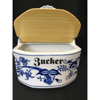 Dóza na potraviny Slánka závěsná s víčkem 0,70l Zucker original Bohemia Zwiebelmuster