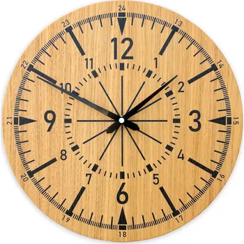 Dřevěné nástěnné hodiny Avatar 33 cm dub přírodní/černé