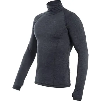 Pánské tričko Triko Sensor Merino Bold Roll Neck pánské dlouhý antracitová šed