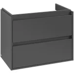 Villeroy & Boch Skyla - Skříňka pod umyvadlo 772x439 mm, 2 zásuvky, pro leve umyvadlo, Graphite C79800VR