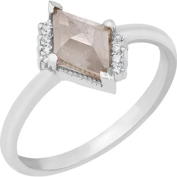 Prsten Prsten lozenge se salt and pepper diamantem a lab-grown diamanty Talley