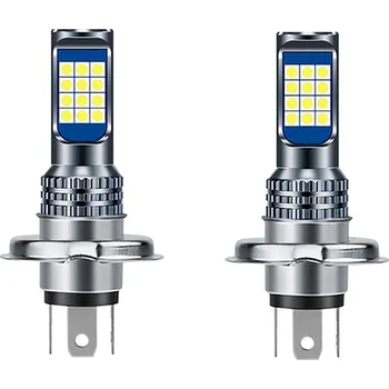Povinná bezpečnostní výbava LED H4-2x30 - sada dvou LED žárovek 15W do auta s paticí H4, svit 3600lm