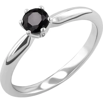 Prsten Zlatý zásnubní prsten s černým diamantem Mala