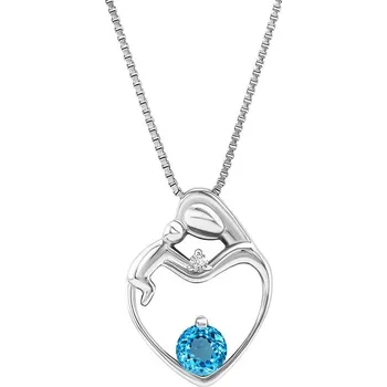 Šperk Přívěsek matka a dítě se švýcarským topazem a diamantem Ella