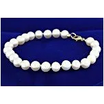 Náramek zlatý Perla sladkovodní bílá - 2 - délka 20cm - 3