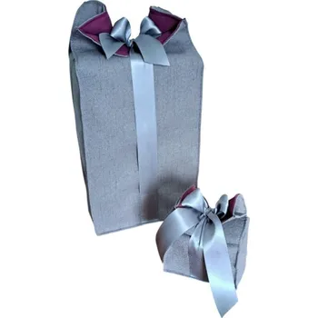 Dárková taška Dárková sada - Velký a malý textilní pytlík - fialová