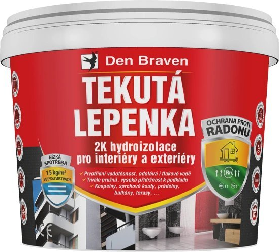 Den Braven Tekutá lepenka 2K hydroizolace Barva Šedá Kbelík 7 kg