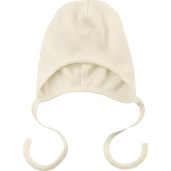 Kojenecká čepice MUFFIN MODE Zavazovací merino čepice pro miminko CLOUDY CREAM Velikost: 42/44