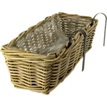 Květináč Truhlík|obal na květináč WINDEE, závěsný, s igelit. výplní, 47x19x25cm, šedá|Ego Dekor Indonesian Ratan