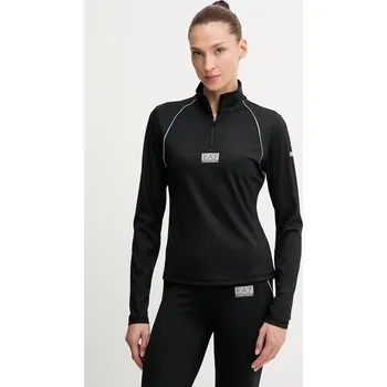 Tréninkové tričko s dlouhým rukávem EA7 Emporio Armani černá barva, s pologolfem, AF13534.7W000593 99X, vel. XS