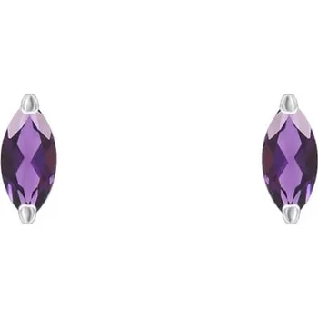 Náušnice Minimalistické stříbrné náušnice s ametysty Andine