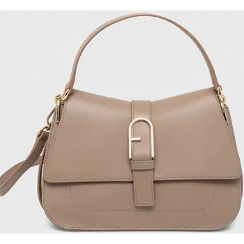 Kabelka Kožená kabelka Furla Flow béžová barva WB00996.BX2045.1257S 08X, vel. ONE SIZE