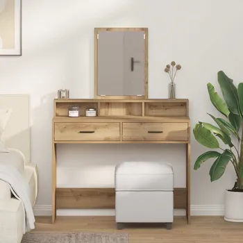 Toaletní stolek vidaXL Kosmetický stůl se zásuvkou Artisanový dub 100 x 41 x 140 cm