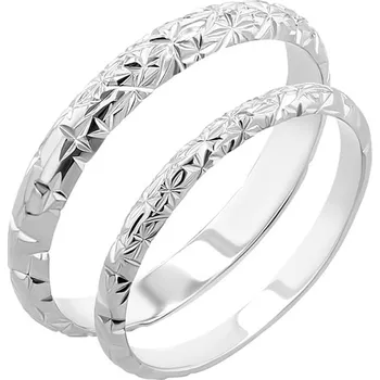 Prsten Platinové snubní prsteny s ruční rytinou hvězd Alix