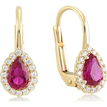 Náušnice Lillian Vassago Zlaté patentové náušnice s barevnými a čirými zirkony LLV11-SGER001YDRU