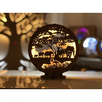 Lampička Li-Go "Sloni" lampa 20x22 cm provedení povrchu: dub světlý