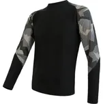 Triko Sensor Merino Impress pánské dlouhý černá camo 2XL