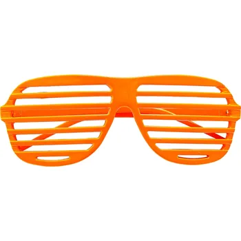 Karnevalový doplněk Neonově oranžové mřížkované brýle