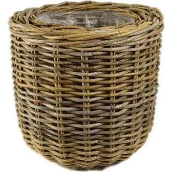 Květináč Květináč pr.43x41|36x37|31x33cm, s igelitovou výplní, šedá, (balení obsahuje 3 kusy!), FSC 100%|Ego Dekor Indonesian Ratan