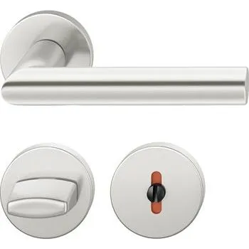 Dveřní kování FSB dveřní kování 12 1076 ASL, klika-klika, rozeta, WC DIN, stříbrný elox