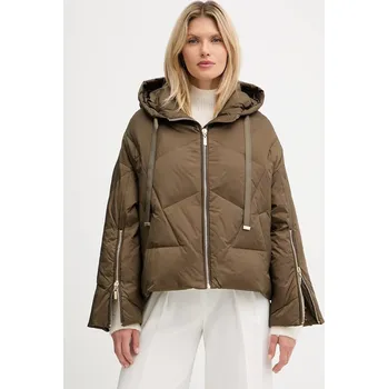 Péřová bunda Twinset zelená barva, zimní, oversize, 252TT2060 87B, vel. 38