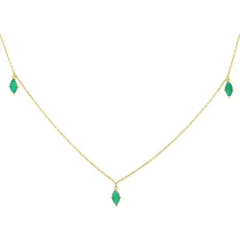 Náhrdelník Zlatý náhrdelník s brazilskými smaragdy Elmie
