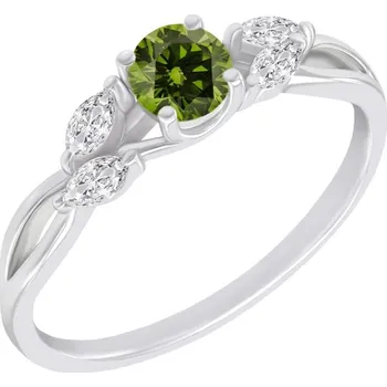 Prsten Zásnubní prsten se zeleným diamantem a marquise lab-grown diamanty Halym