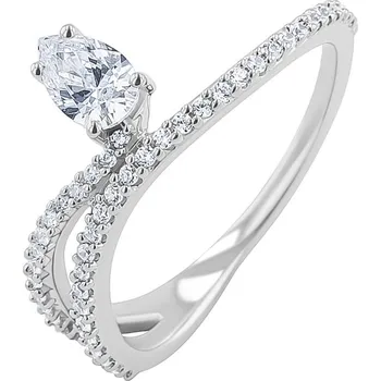 Prsten Atypický zásnubní prsten s diamanty Reptie