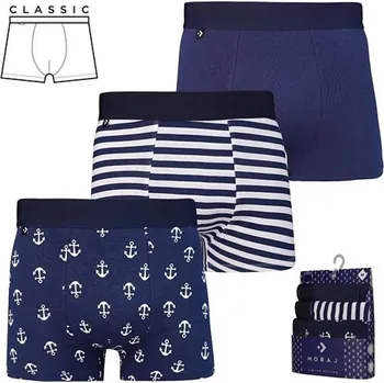 Pánské spodní prádlo 3 pack boxerek Kotva modro-bílé - L