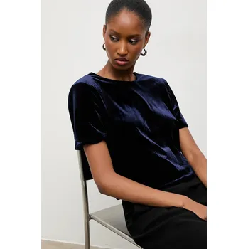 Dámská halenka Velurová halenka Answear.LAB 3081 námořnická modř 59X, vel. S