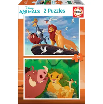 Puzzle Puzzle Lví král: S nejbližšími 2x48 dílků