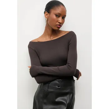 Pánské tričko Tričko s dlouhým rukávem Answear.LAB dv.hit.sng.tak hnědá 88X, vel. S