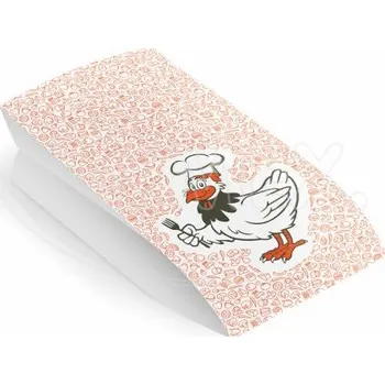 Papírový sáček (PAP/PE) 2vrstvý nepromastitelný na kuře 10,5+5,5 x 24 cm `1/2` [100 ks]