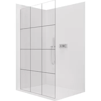 Cerano Sprchová zástěna Walk-in Crystal L/P, 8 mm, bezvzpěrový systém, chrom, industriální sklo, 100x200 cm, CER-8050BD6669
