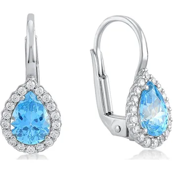 Náušnice Lillian Vassago Zlaté patentové náušnice s barevnými a čirými zirkony LLV11-SGER101WDTP