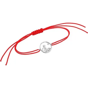 Náramek Šňůrkový vykrojený náramek ze stříbra s postavičkou Malý princ
