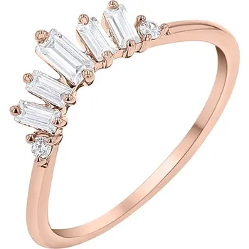 Prsten Vykrojený prsten s baguette lab-grown diamanty Domenic