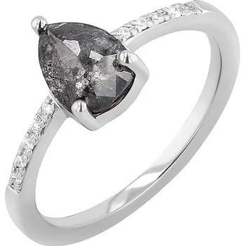 Prsten Zlatý prsten se salt and pepper diamantem a lab-grown diamanty Padma