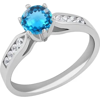 Prsten Zásnubní prsten s topazem a diamanty Mita